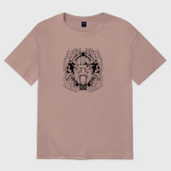 Футболка оверсайз женская Тор мифический бог грома, цвет: пыльно-розовый