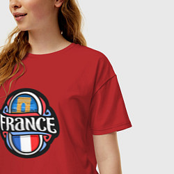 Футболка оверсайз женская Дух Франции, цвет: красный — фото 2