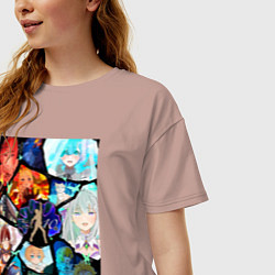 Футболка оверсайз женская Re:Zero Субару Нацуки, цвет: пыльно-розовый — фото 2