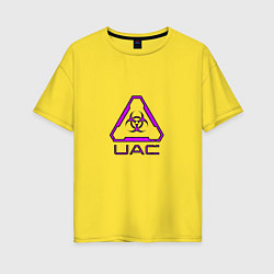 Футболка оверсайз женская UAC фиолетовый, цвет: желтый