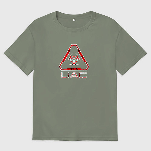 Женская футболка оверсайз UAC красный повреждённый / Авокадо – фото 1