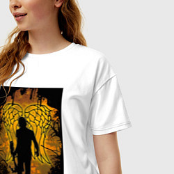 Футболка оверсайз женская Ходячие мертвецы Дэрил Диксон, цвет: белый — фото 2