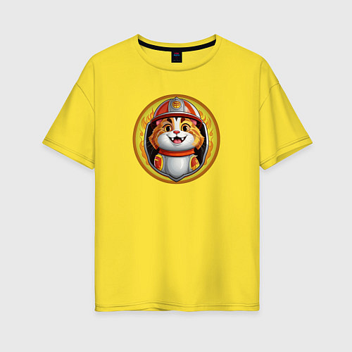 Женская футболка оверсайз Пушистый пожарный / Желтый – фото 1