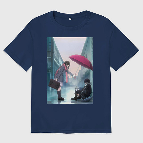 Женская футболка оверсайз Хиёри Ики Ято / Тёмно-синий – фото 1