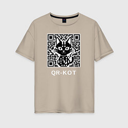 Женская футболка оверсайз QR-кот