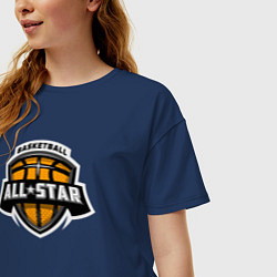 Футболка оверсайз женская All-star basket, цвет: тёмно-синий — фото 2