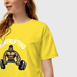 Футболка оверсайз женская Powerlifting gym, цвет: желтый — фото 2