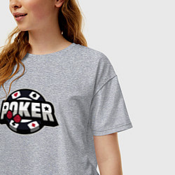 Футболка оверсайз женская Poker game, цвет: меланж — фото 2
