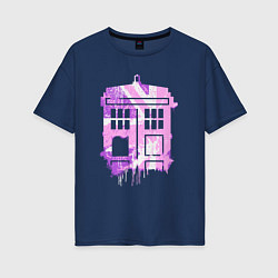 Женская футболка оверсайз Pink tardis