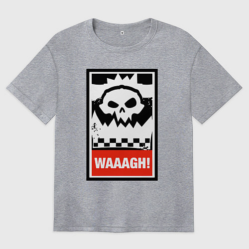 Женская футболка оверсайз Warhammer Waaagh / Меланж – фото 1