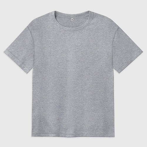 Женская футболка оверсайз Логотип Samurai Cyberpunk 2077 на спине / Меланж – фото 1