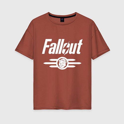 Женская футболка оверсайз Fallout - vault 33 / Кирпичный – фото 1