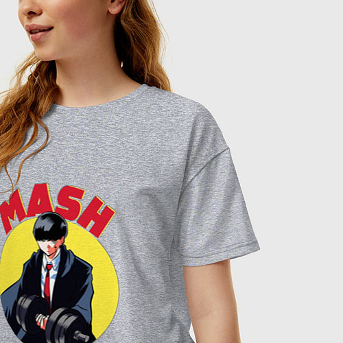 Женская футболка оверсайз Мэш Бёрндэд / Меланж – фото 3