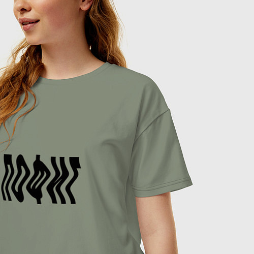 Женская футболка оверсайз Пофиг минимализм / Авокадо – фото 3