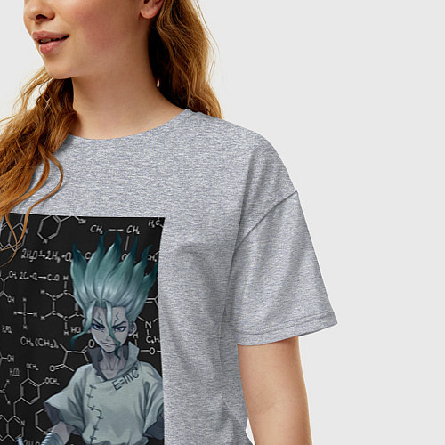 Женская футболка оверсайз Сэнку Исигами / Меланж – фото 3