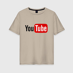 Женская футболка оверсайз You tube logo