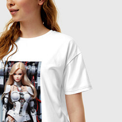 Футболка оверсайз женская Кибер Барби - нейросеть фантазия, цвет: белый — фото 2