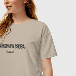 Футболка оверсайз женская Norkovaya shuba - норковая шуба, цвет: миндальный — фото 2