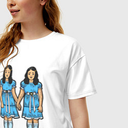 Футболка оверсайз женская Близняшки сияние, цвет: белый — фото 2