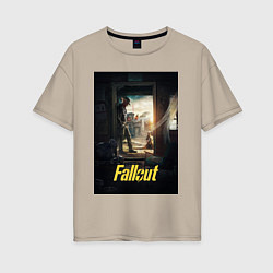Футболка оверсайз женская Fallout - The Ghoul, цвет: миндальный
