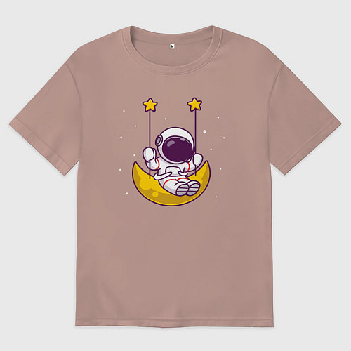 Женская футболка оверсайз Космические качели / Пыльно-розовый – фото 1