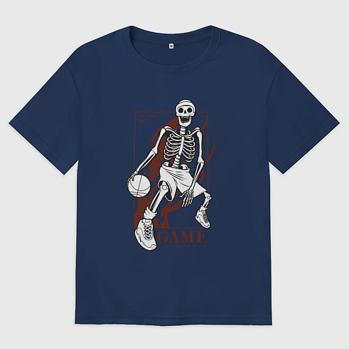 Женская футболка оверсайз Я никогда не проигрывал у меня просто закончилось / Тёмно-синий – фото 1