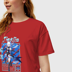 Футболка оверсайз женская Цзинлю - Хонкай Стар Рейл, цвет: красный — фото 2