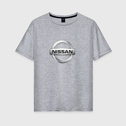 Футболка оверсайз женская Nissan logo, цвет: меланж