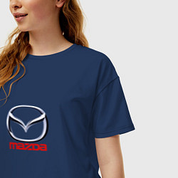 Футболка оверсайз женская Mazda logo, цвет: тёмно-синий — фото 2