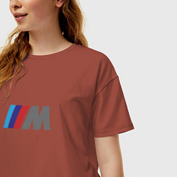 Футболка оверсайз женская BMW logo sport, цвет: кирпичный — фото 2