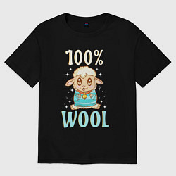 Футболка оверсайз женская Стопроцентная шерсть, цвет: черный