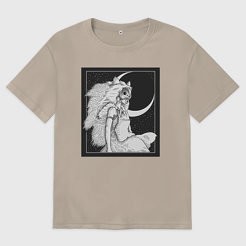 Женская футболка оверсайз Принцесса Сан / Миндальный – фото 1