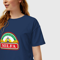 Футболка оверсайз женская Milfa милфа, цвет: тёмно-синий — фото 2