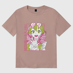 Футболка оверсайз женская Митсури - Demon slayer Mitsuri, цвет: пыльно-розовый