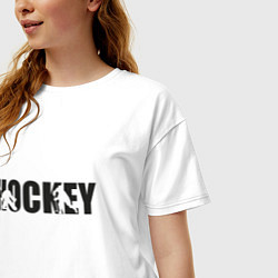 Футболка оверсайз женская Hockey art, цвет: белый — фото 2