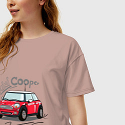 Футболка оверсайз женская Mini Cooper, цвет: пыльно-розовый — фото 2