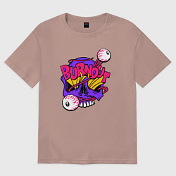 Футболка оверсайз женская Burnout, цвет: пыльно-розовый