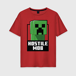 Женская футболка оверсайз Minecraft hostile mob