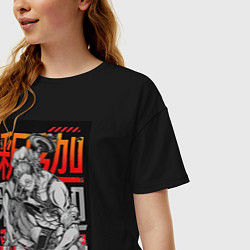 Футболка оверсайз женская Повесть о конце света Будда Древнеиндийский бог, цвет: черный — фото 2