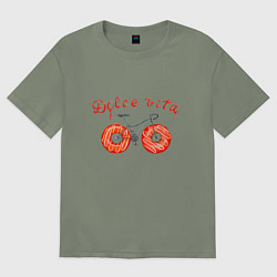 Футболка оверсайз женская Велосипед с пончиками - dolce vita, цвет: авокадо