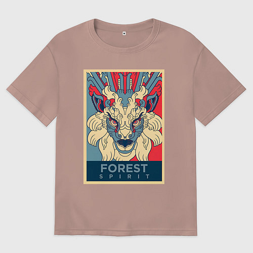 Женская футболка оверсайз Принцесса Мононоке лесной дух / Пыльно-розовый – фото 1