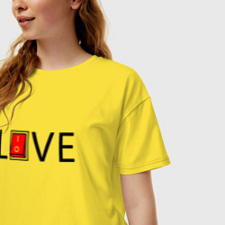 Футболка оверсайз женская Любовь включена, цвет: желтый — фото 2