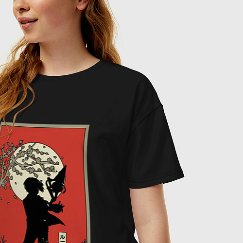 Женская футболка оверсайз Реинкарнация безработного Рудеус Грейрат / Черный – фото 3