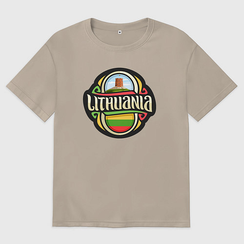 Женская футболка оверсайз Литва / Миндальный – фото 1