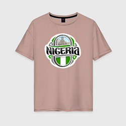 Футболка оверсайз женская Нигерия, цвет: пыльно-розовый