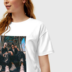 Футболка оверсайз женская Магическая битва Сатору Годзё Маг особого ранга, цвет: белый — фото 2