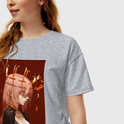 Футболка оверсайз женская Человек-бензопила Макима Общественная безопасность, цвет: меланж — фото 2