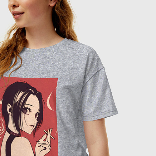 Женская футболка оверсайз Нана Осаки Вокалистка / Меланж – фото 3