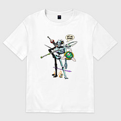 Футболка оверсайз женская Hit me boyo Hades skeleton, цвет: белый