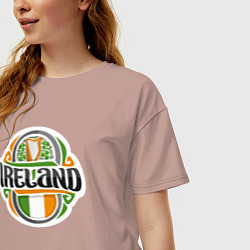 Футболка оверсайз женская Ireland, цвет: пыльно-розовый — фото 2